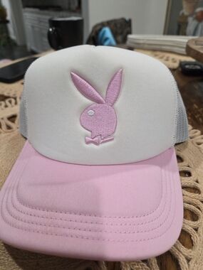 Playboy Pink & White Trucker Hat